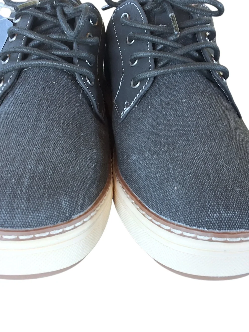 St. John's Bay Men's Black Canvas Boat Shoes Sz 9.5 NWT